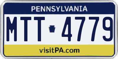 PA license plate MTT4779