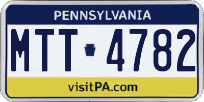PA license plate MTT4782