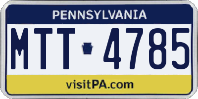 PA license plate MTT4785
