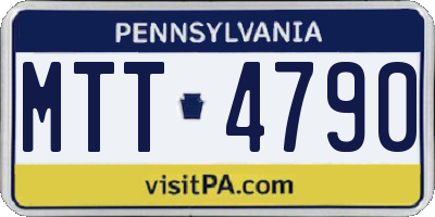 PA license plate MTT4790