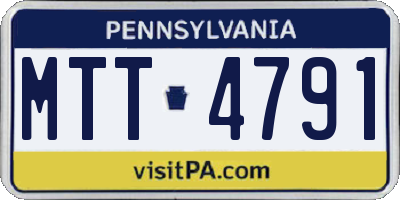 PA license plate MTT4791