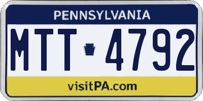 PA license plate MTT4792