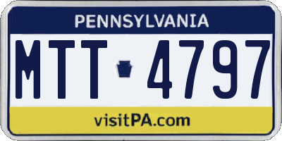 PA license plate MTT4797