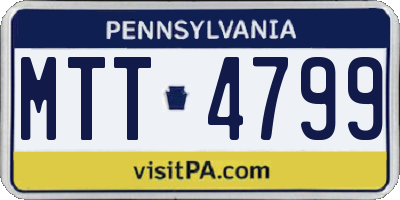 PA license plate MTT4799