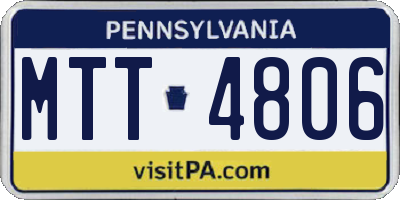 PA license plate MTT4806
