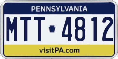 PA license plate MTT4812