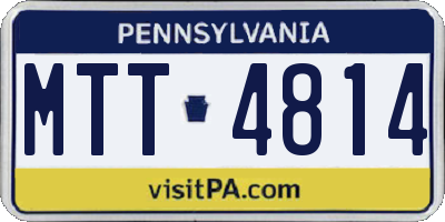 PA license plate MTT4814
