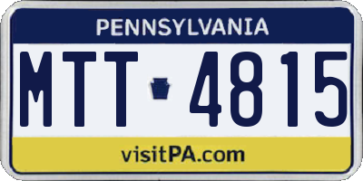 PA license plate MTT4815