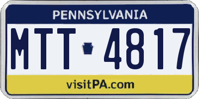 PA license plate MTT4817