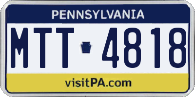 PA license plate MTT4818