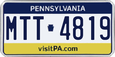 PA license plate MTT4819