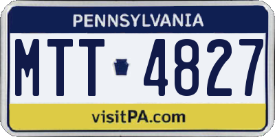 PA license plate MTT4827
