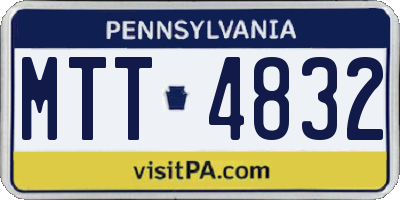 PA license plate MTT4832