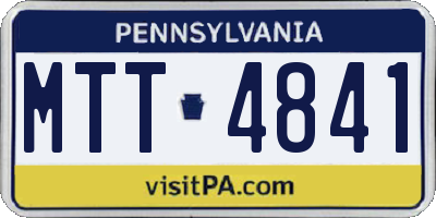 PA license plate MTT4841