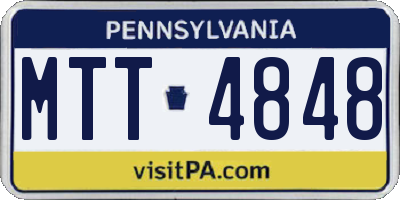 PA license plate MTT4848