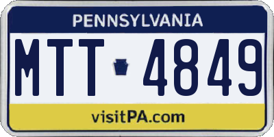 PA license plate MTT4849