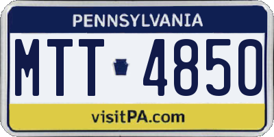 PA license plate MTT4850