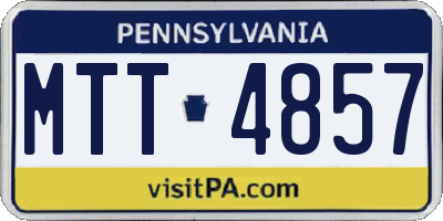PA license plate MTT4857