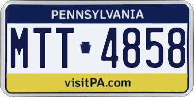 PA license plate MTT4858