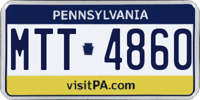 PA license plate MTT4860