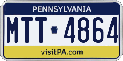 PA license plate MTT4864