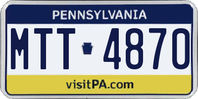 PA license plate MTT4870