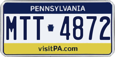 PA license plate MTT4872