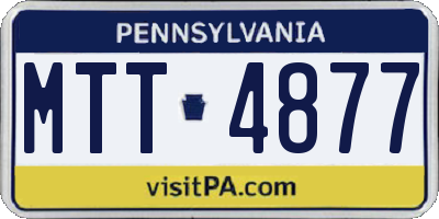 PA license plate MTT4877