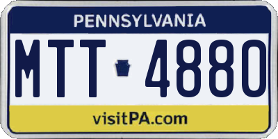 PA license plate MTT4880