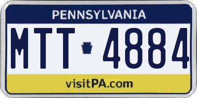 PA license plate MTT4884
