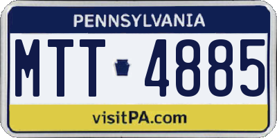 PA license plate MTT4885