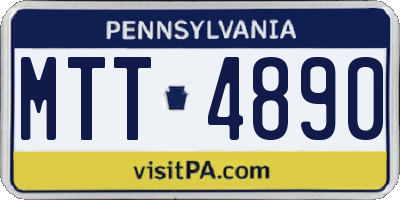 PA license plate MTT4890