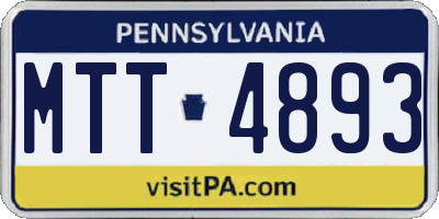 PA license plate MTT4893