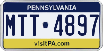 PA license plate MTT4897