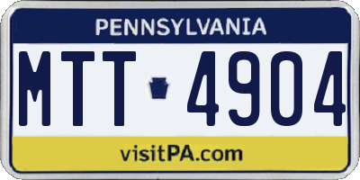 PA license plate MTT4904