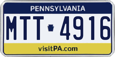 PA license plate MTT4916
