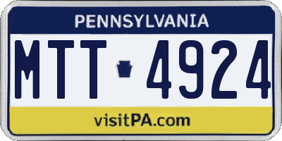 PA license plate MTT4924