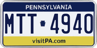 PA license plate MTT4940