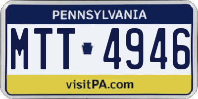 PA license plate MTT4946