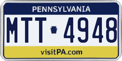 PA license plate MTT4948