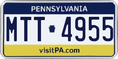 PA license plate MTT4955