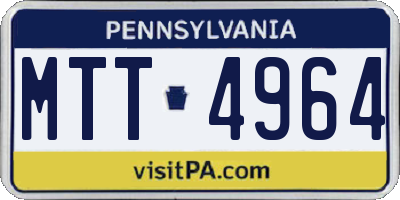 PA license plate MTT4964