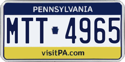 PA license plate MTT4965