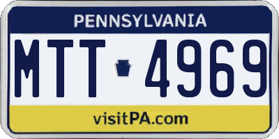 PA license plate MTT4969