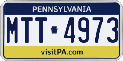 PA license plate MTT4973