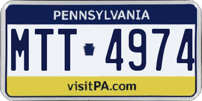 PA license plate MTT4974