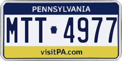 PA license plate MTT4977