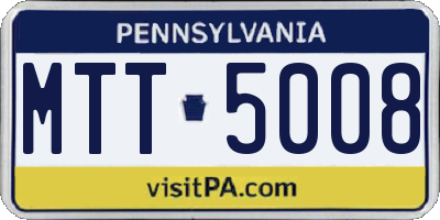 PA license plate MTT5008