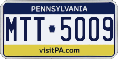 PA license plate MTT5009