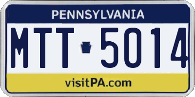 PA license plate MTT5014